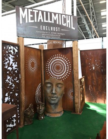 Sichtschutzwände und Paravents DOT Paravent 1 Sichtschutzwand mit Kreisen u. großen Punkten 200 cm hoch - moderner Sichtschutzza