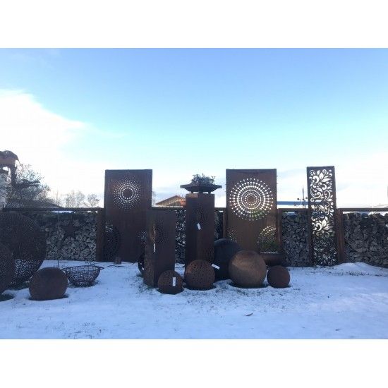 Sichtschutzwände und Paravents DOT Paravent 1 Sichtschutzwand mit Kreisen u. großen Punkten 200 cm hoch - moderner Sichtschutzza