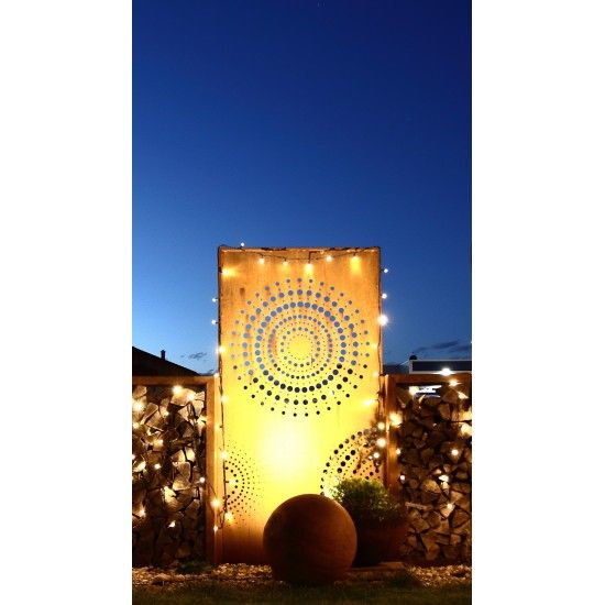 Sichtschutzwände und Paravents DOT Paravent 1 Sichtschutzwand mit Kreisen u. großen Punkten 200 cm hoch - moderner Sichtschutzza