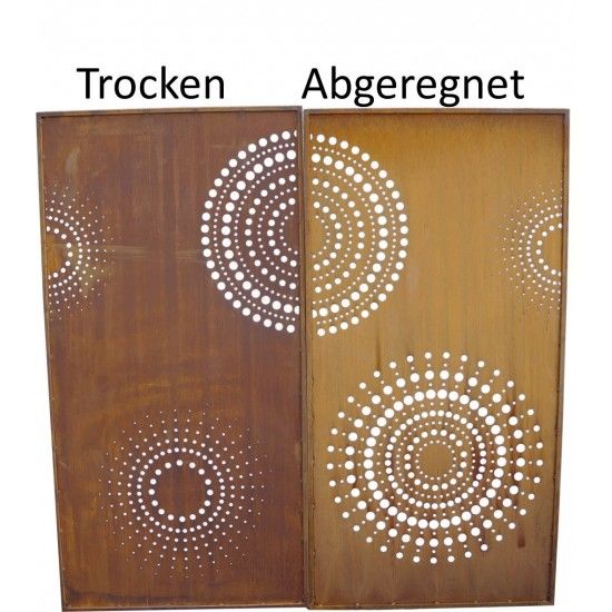 Sichtschutzwände und Paravents DOT Paravent 1 Sichtschutzwand mit Kreisen u. großen Punkten 200 cm hoch - moderner Sichtschutzza