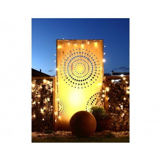 Sichtschutzwände und Paravents DOT Paravent 1 Sichtschutzwand mit Kreisen u. großen Punkten 200 cm hoch - moderner Sichtschutzza