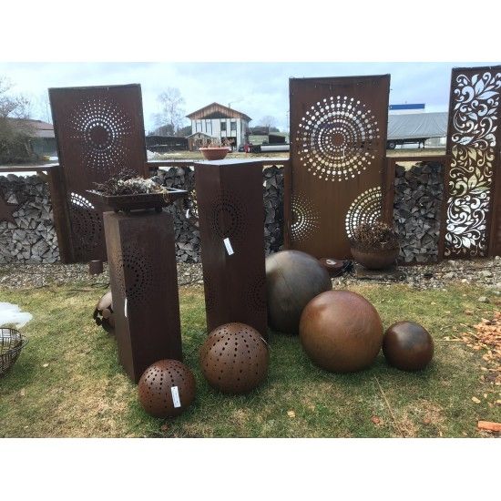 Sichtschutzwände und Paravents DOT Paravent 1 Sichtschutzwand mit Kreisen u. großen Punkten 200 cm hoch - moderner Sichtschutzza