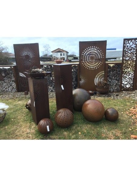 Sichtschutzwände und Paravents DOT Paravent 1 Sichtschutzwand mit Kreisen u. großen Punkten 200 cm hoch - moderner Sichtschutzza