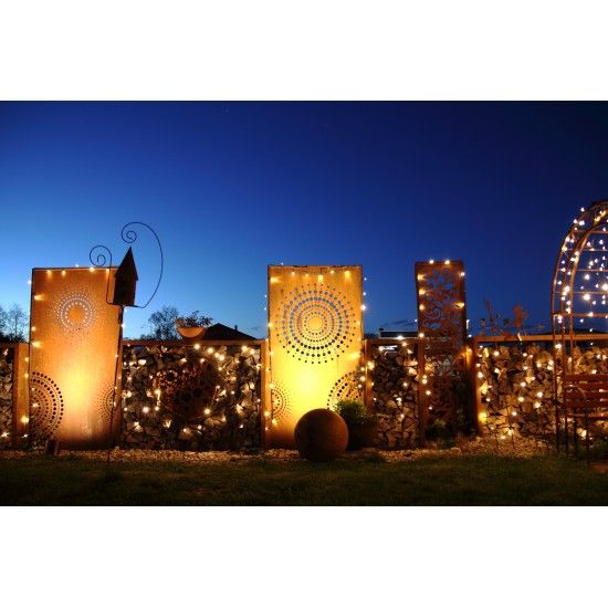 Sichtschutzwände und Paravents DOT Paravent 1 Sichtschutzwand mit Kreisen u. großen Punkten 200 cm hoch - moderner Sichtschutzza