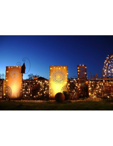 Sichtschutzwände und Paravents DOT Paravent 1 Sichtschutzwand mit Kreisen u. großen Punkten 200 cm hoch - moderner Sichtschutzza