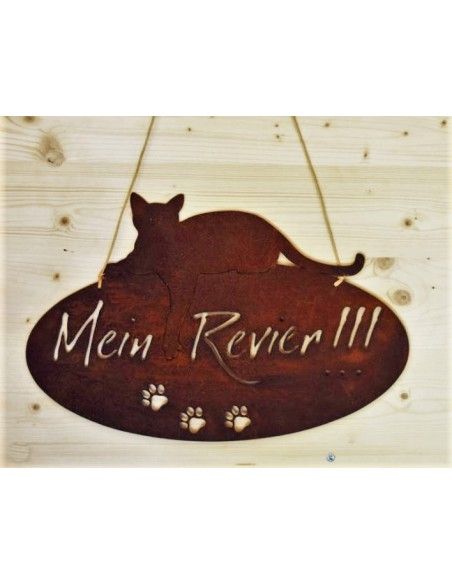 Deko Katzen und Mäuse Katzenschild - Mein Revier - oval, zum Hängen , Höhe 40 cm Höhe 26 cm
Breite 40 cm
Ovale Form
