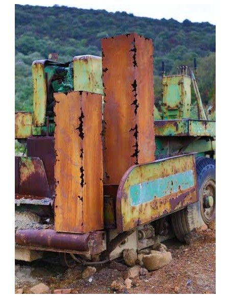 20 x 20 cm Edelrost Säule 'Gravina'  mit Rissen an den Kanten, eckig, Höhe 100 cm - für tolle Gartenideen Die Edelrost Rostsäule