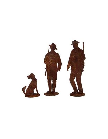 Geschenke für Jäger Deko Jagdhund auf Platte zum Stellen Grösse 1, Höhe 8 cm Eine schöne Figur aus Edelrost dieser Hund, der per