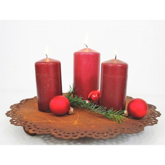 ausgefallene Tischdekoration  Kerzen Untersetzer Ø ca.30 cm Spitzendeckchen als Tablett Spitzendecke als Kerzenuntersetzer auf 3