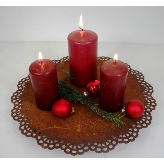 ausgefallene Tischdekoration  Kerzen Untersetzer Ø ca.30 cm Spitzendeckchen als Tablett Spitzendecke als Kerzenuntersetzer auf 3