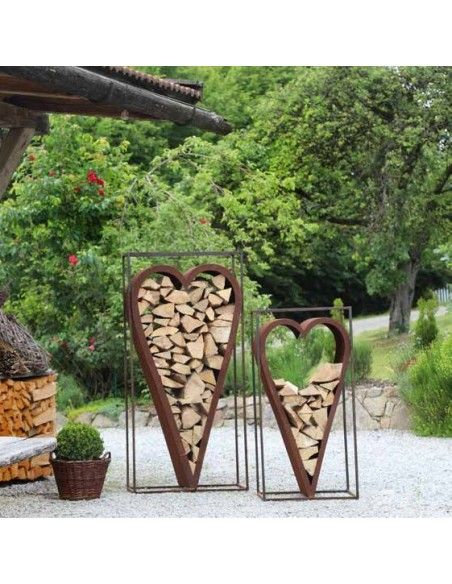 Kaminholzregale und Herzen Holzstapler - Cuore - Herz im Rahmen aus 15 mm Vierkantstahl - Höhe 160 cm, Breite 78 cm, Tiefe 34 cm Kaminholzregale und Herzen Holzstapler - Cuore - Herz im Rahmen aus 15 mm Vierkantstahl - Höhe 160 cm, Breite 78 cm, Tiefe 34 cm