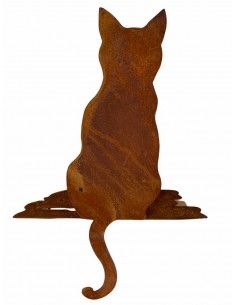 Deko Katzen und Mäuse Kantenhocker Katze - auf Brettersteg - 56 cm hoch Wie auf ein paar Brettern sitzt diese elegande Deko Katz