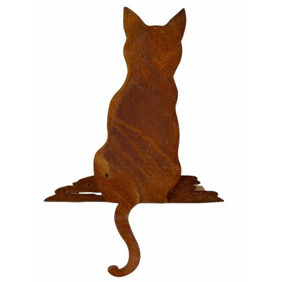 Deko Katzen und Mäuse Kantenhocker Katze - auf Brettersteg - 56 cm hoch Wie auf ein paar Brettern sitzt diese elegande Deko Katz