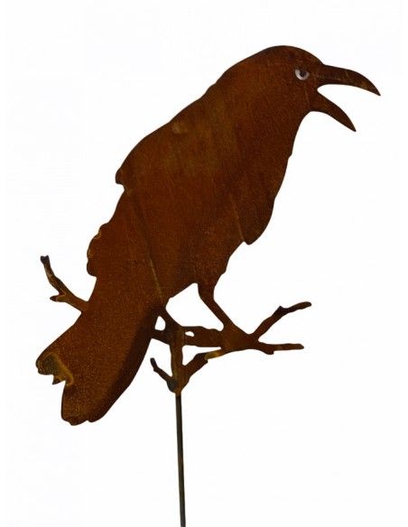 Vogel Deko Gartenstecker Rabe auf Ast sitzend - 48 cm zzgl. Stab 120 cm Dieser Rabe sorgt für ruhige Gärten. Der lebensecht wirk