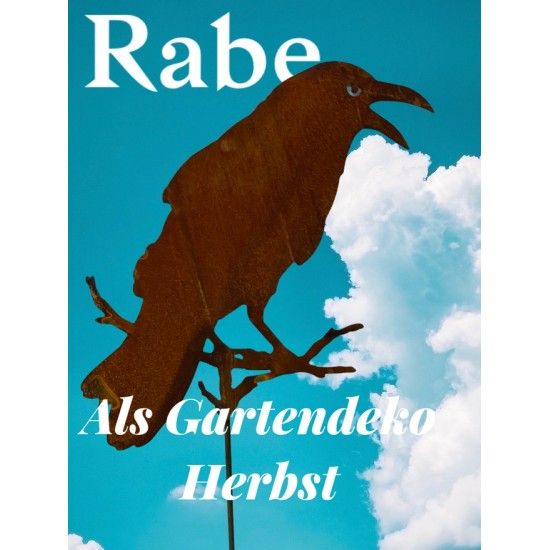 Vogel Deko Gartenstecker Rabe auf Ast sitzend - 48 cm zzgl. Stab 120 cm Dieser Rabe sorgt für ruhige Gärten. Der lebensecht wirk
