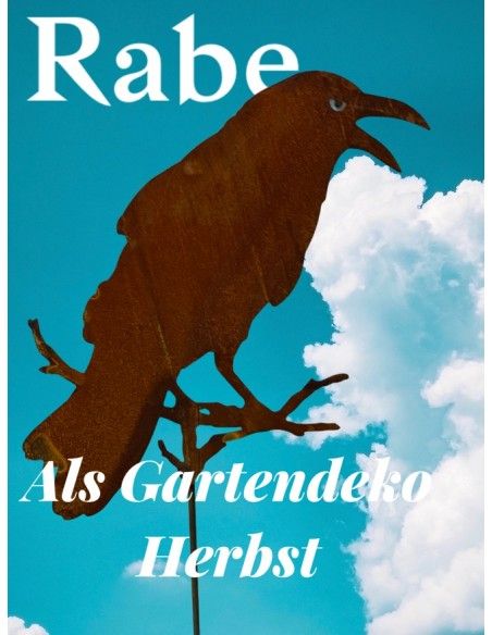 Vogel Deko Gartenstecker Rabe auf Ast sitzend - 48 cm zzgl. Stab 120 cm Dieser Rabe sorgt für ruhige Gärten. Der lebensecht wirk