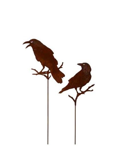 Vogel Deko Gartenstecker Rabe auf Ast sitzend - 48 cm zzgl. Stab 120 cm Dieser Rabe sorgt für ruhige Gärten. Der lebensecht wirk