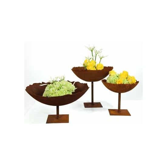 runde Pflanzschalen Ripple Schale mit leicht welligem Rand und kurzem Rohr an der Unterseite, Durchmesser 27 cm 
Schale mit wel