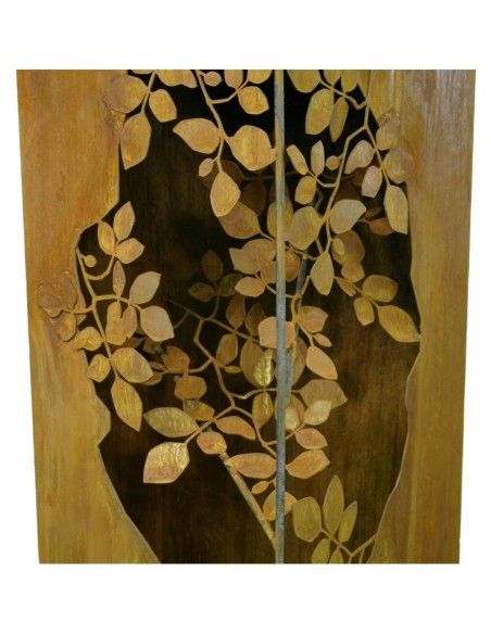 Rechteckige Säulen Rostsäule mit Blätterranken innen - 120 cm hoch, 35 x 35 cm 
aufwändig gearbeitete Säule aus rostigem Metall