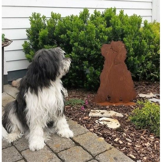 Deko Hunde Deko Hund - Bobby - mit Standplatte 
toller Bobtail Dekohund aus rostigem Metall
Höhe 60 cm
Breite 45 cm
mit Bode