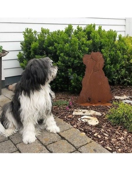 Deko Hunde Deko Hund - Bobby - mit Standplatte 
toller Bobtail Dekohund aus rostigem Metall
Höhe 60 cm
Breite 45 cm
mit Bode
