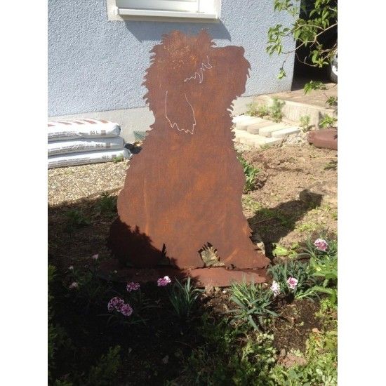 Deko Hunde Deko Hund - Bobby - mit Standplatte 
toller Bobtail Dekohund aus rostigem Metall
Höhe 60 cm
Breite 45 cm
mit Bode