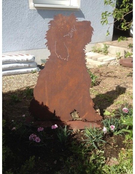 Deko Hunde Deko Hund - Bobby - mit Standplatte 
toller Bobtail Dekohund aus rostigem Metall
Höhe 60 cm
Breite 45 cm
mit Bode