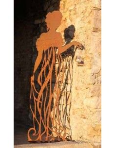 Rankhilfe Metall als Silhuette einer französischen Dame im Kleid "Signorina anmutig" mit Steckverbindung, Höhe 180 cm 2