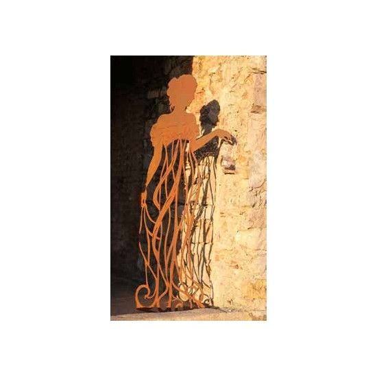 lebensgroße Figuren Rankhilfe - Signorina anmutig - mit Steckverbindung, Höhe 180 cm 
mit Steckverbindung für Stab oder Standpl