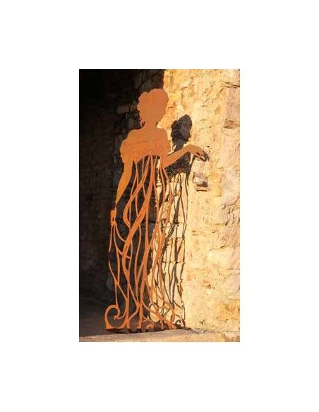 lebensgroße Figuren Rankhilfe - Signorina anmutig - mit Steckverbindung, Höhe 180 cm 
mit Steckverbindung für Stab oder Standpl