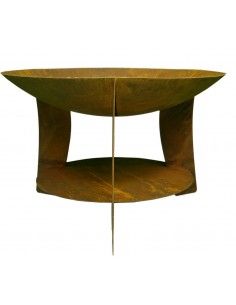 Edelrost Feuerstelle rund mit Ablagefach online kaufen