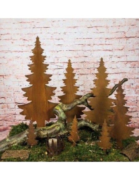 Weihnachtsbaum Metall und Edelrost Baum auf Platte 100 cm Höhe 100 cm