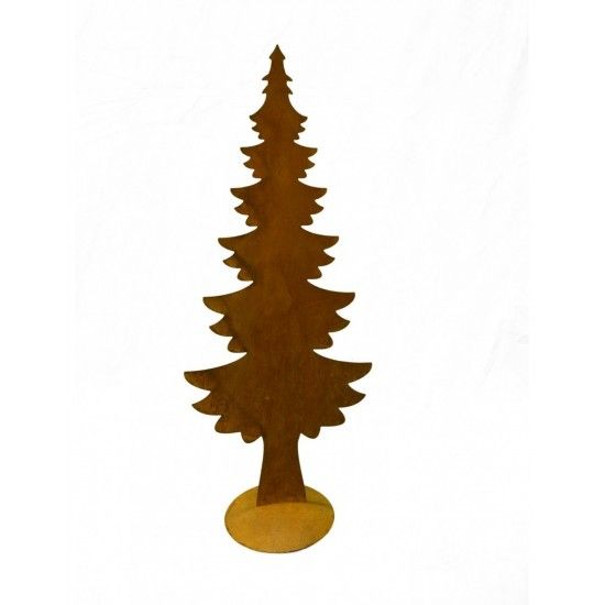 Weihnachtsbaum Metall und Edelrost Baum auf Platte 100 cm Höhe 100 cm