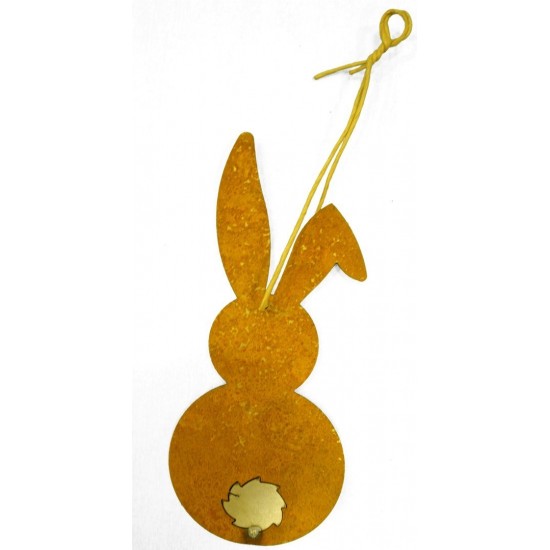 Rost Hase mit Knickohr zum Aufhängen - Edelrost Häschen