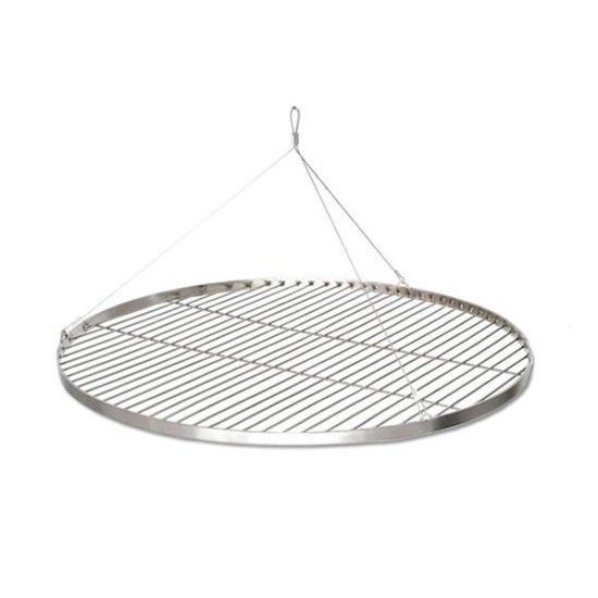 Grillstelle im Industrie Design XL Edelstahl Grillrost 100 cm Ø für Feuerstelle und Grillplatz Grillrost passend zur Feuerstelle