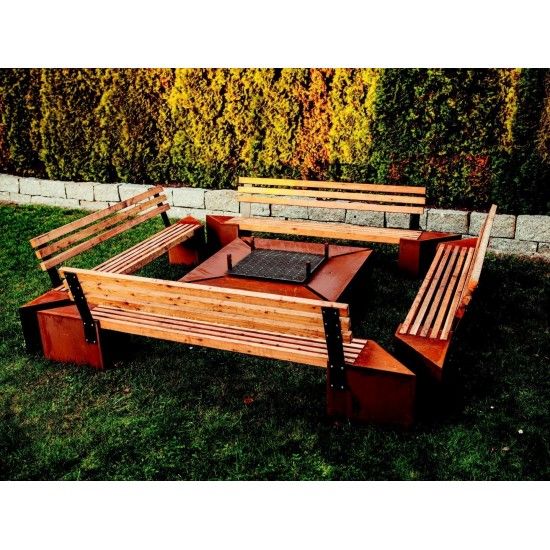 Grillstellen + große Gartengrills Friendship Bank für Feuerstelle, Höhe 77cm Länge 250 cm 
Höhe 77 cm
Länge 250 cm
Tiefe 34 c