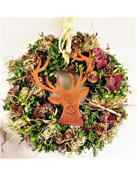 Deko Hirsch für Kranz Hauseingang gestalten