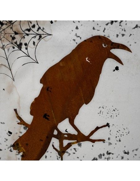 Vogel Deko Gartenstecker Rabe auf Ast sitzend - 48 cm zzgl. Stab 120 cm Dieser Rabe sorgt für ruhige Gärten. Der lebensecht wirk