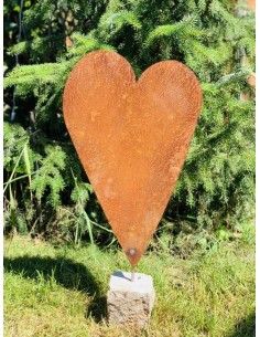 Herzige Dinge - Edelrost Dekoherzen Großes Deko Herz auf Steinsockel - 50 cm hoch 
Höhe 50 cm
auf Granitsockel