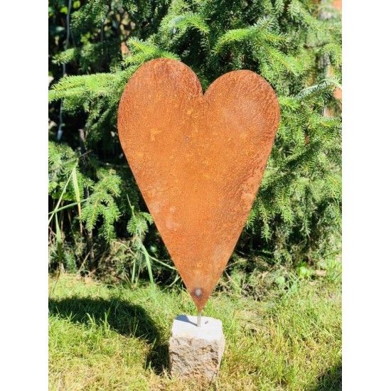 Herzige Dinge - Edelrost Dekoherzen Großes Deko Herz auf Steinsockel - 50 cm hoch 
Höhe 50 cm
auf Granitsockel
