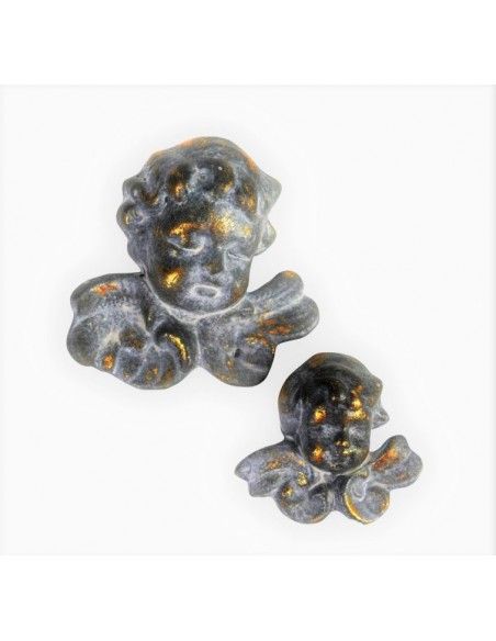 Weihnachtsdeko Engelskopf - Jamila - Grau-Gold 7 cm 
Dieser kleine Engelskopf hat ein liebliches Antlitz und durch die graue Pa