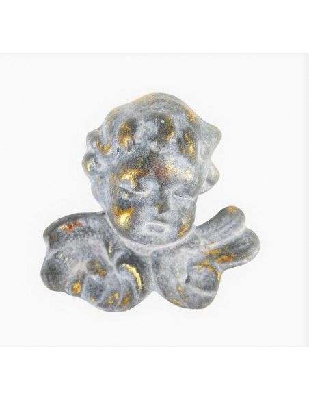 Weihnachtsdeko Engelskopf - Jamila - Grau-Gold