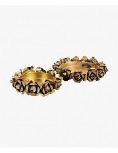Weihnachtsdeko Kerzenteller - Rania -Antik Gold 8 x 2 cm