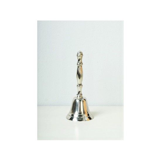 Weihnachtsdeko Tischglocke - Glenda - Silber 6 x 15 cm 