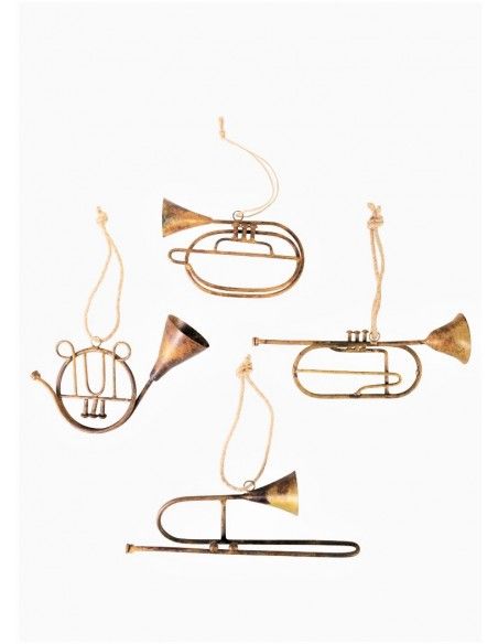 Weihnachtsdeko Deko Hänger - Instrumente - Messing 14 - 19 cm 