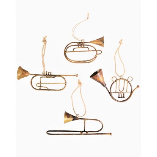 Weihnachtsdeko Deko Hänger - Instrumente - Messing 14 - 19 cm 
