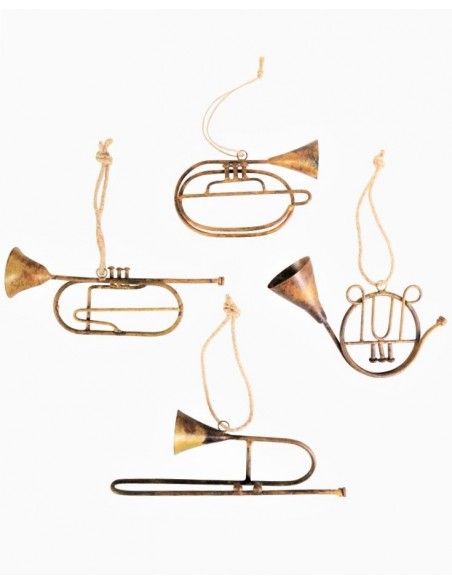Weihnachtsdeko Deko Hänger - Instrumente - Messing 14 - 19 cm 