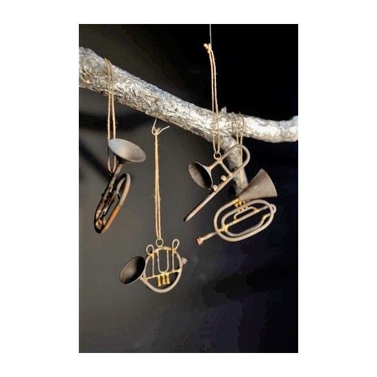 Weihnachtsdeko Deko Hänger - Instrumente - Messing 14 - 19 cm 
