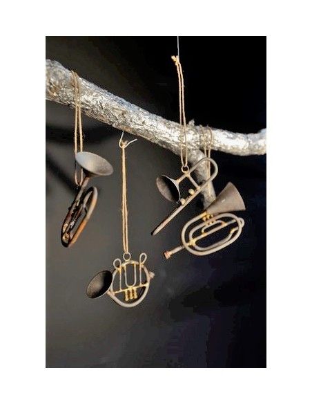 Weihnachtsdeko Deko Hänger - Instrumente - Messing 14 - 19 cm 