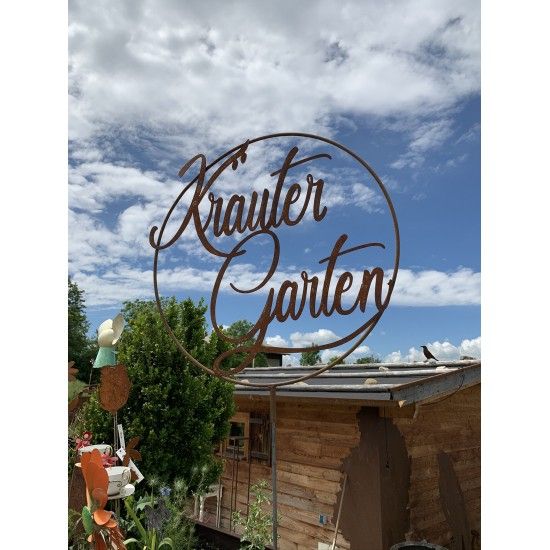 Kräuterstecker Kräutergarten im Ring mit Steckverbindung Edelrost "Kräutergarten im Ring mit Steckverbindung